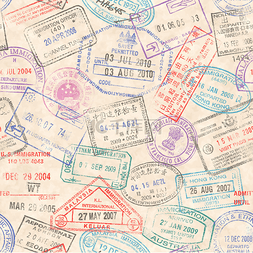 护照邮票无缝纹理
