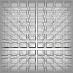 透视模板图片_灰色抽象无限背景带有矩形的三维