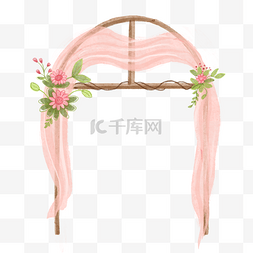 婚礼拱门鲜花水彩弧形