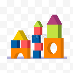 儿童玩具乐高积木图片_乐高积木建筑卡通风格