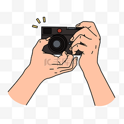 摄影线稿图片_手持相机拍照摄影
