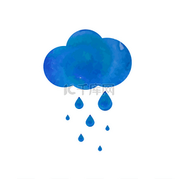 水彩icon图片_水彩的雨云。矢量 
