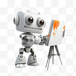 工具型机器人可爱卡通3D立体画画