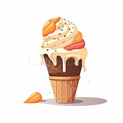一个好吃的甜筒冰淇淋
