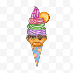 水果沙拉冰淇淋图片_冰激凌夏季水彩