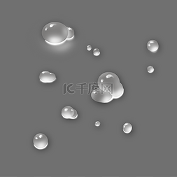 透明水滴元素图片_雨水透明水珠海报平面水滴新鲜下