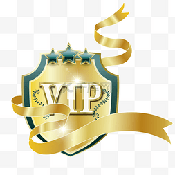 vip标签图片_金色立体会员标签丝带