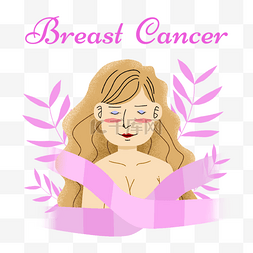 10月10海报图片_乳腺癌预防扁平风格