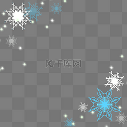 大雪小雪冬至图片_圣诞圣诞节蓝色雪花边框边框装饰