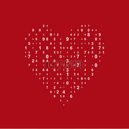 电脑数据图片_数字的心脏。