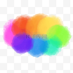 彩虹油漆手绘彩虹图片_水彩晕染彩虹图案