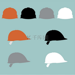 头戴安全帽图片_Construction helmet different color icon.. 