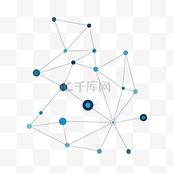 蓝色科技几何背景图片_科技点几何线条背景