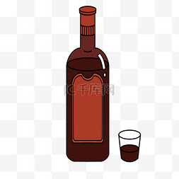 红色葡萄酒瓶剪贴画