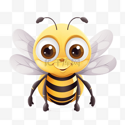 戴头盔蜜蜂图片_卡通可爱小动物元素手绘蜜蜂