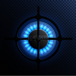 黑色火焰png图片_具有透明背景和蓝色火焰矢量插图