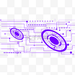 紫色圆形科技线条