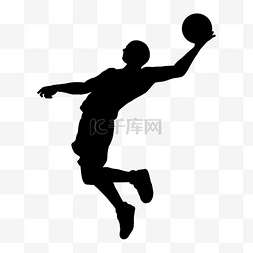 篮球图片_篮球剪影跃起单手投篮