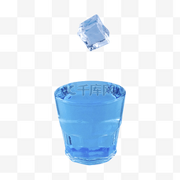 透明冰块无色液体水杯水