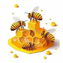围着蜂巢的蜜蜂们