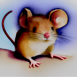 眺望动物图片_可爱的小老鼠水墨