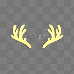 圣诞鹿角素材图片_圣诞圣诞节立体浮雕麋鹿鹿角