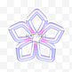 3D玻璃几何樱花花朵