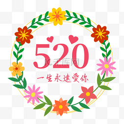 告白语图片_520告白语圆形花环