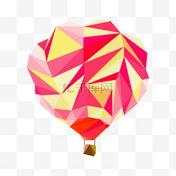 几何热气球图片_热气球低聚风多边形