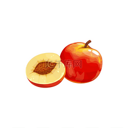 桃子的一半图片_蜜桃热带奇异食物媒介分离蜜桃半