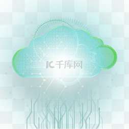 科技云光效图片_抽象光效科技下雨的绿色明亮云层