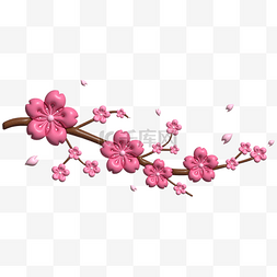 春季清新粉色图片_春天立体桃花装饰