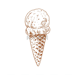 手绘冰沙图片_冰淇淋冰淇淋独立手绘草图矢量华