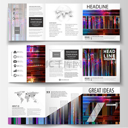 报告世界图片_三折小册子的业务模板。
