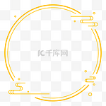 中式极简烫金祥云圆框