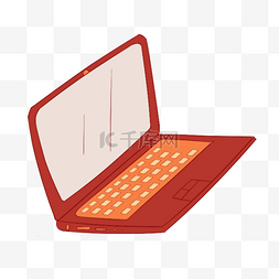 科学教育元素卡通红色笔记本电脑