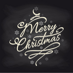 创意圣诞背景图片_圣诞背景与黑板上的雪花。
