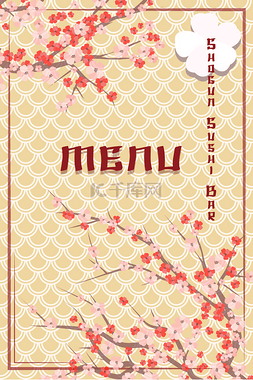 封面的图片图片_封面的亚洲主题寿司酒吧菜单