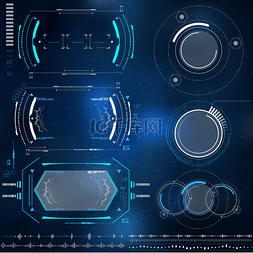 监视器医疗图片_技术的 Hud 元素，未来派接口虚拟