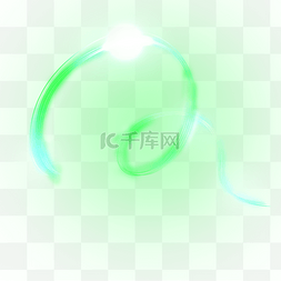 抽象绿色光效波浪笔刷