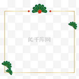 极简国风图片_新春极简烫金梅花边框