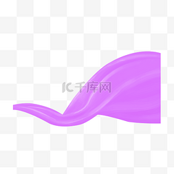 手绘飘扬的紫色绸子插画
