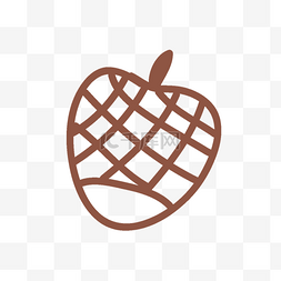水果苹果矢量线条图片_棕色线条苹果矢量元素