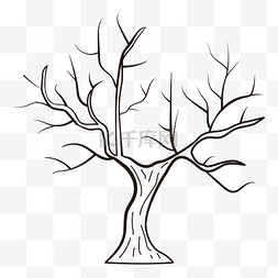 矢量树干树枝图片_素描树干树枝线描