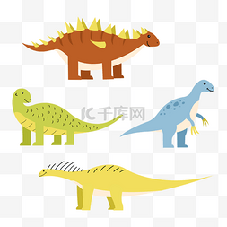 大型野生动物图片_可爱卡通巨型彩色恐龙