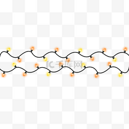 夜晚灯光炫图片_圣诞灯串组合创意黄色