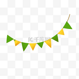 柬埔寨新年黄绿三角彩旗