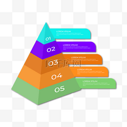 网络科技图标图片_金字塔信息表立体风格商务几何项