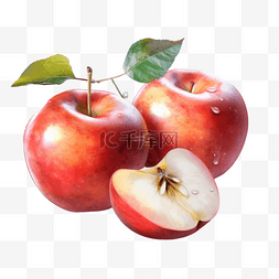 卡通手绘水果苹果