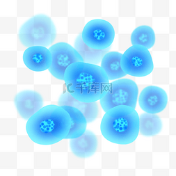 生物学细胞图片_球形细胞圆形膜细胞蓝色透明